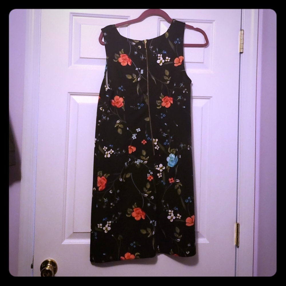 Black dress with flower print sundress spring